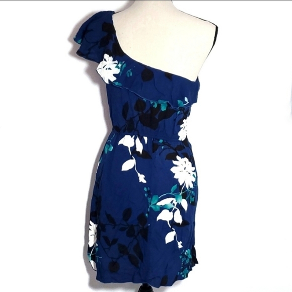 One Shoulder Dress with Elasticized Waist & Ruffle Across Shoulder. Pretty! NWOT - Picture 2 of 2
